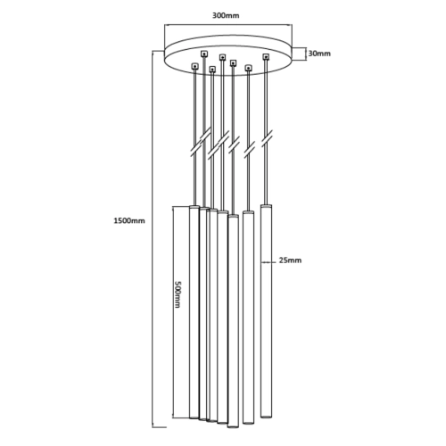 Lampa wisząca LUNGO złota 7x5W G9 Light Prestige