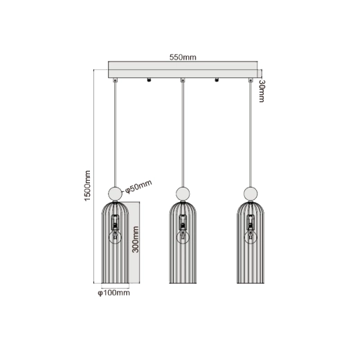 Lampa wisząca PIEGA amber 3x40W E14 Light Prestige