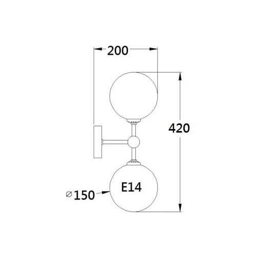 Kinkiet DORADO złoty transparentny 2x40W E14 Light Prestige