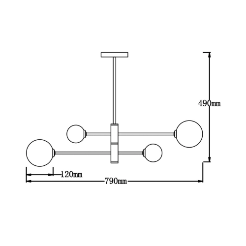 Lampa wisząca DORADO złota 4x40W G9 Light Prestige