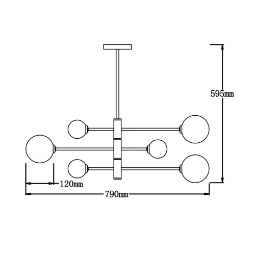 Lampa wisząca DORADO złota 6x40W G9 Light Prestige